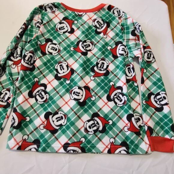 Womens Disney 100 Mickey Mouse Santa Pajama Top Large Comfy Soft - Picture 4 of 10